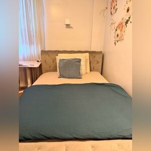 H&M Blue Duvet Cover + Blue Throw Pillow Cover